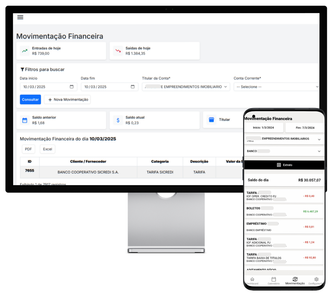 Sistema com aplicativo de gestão de lotes